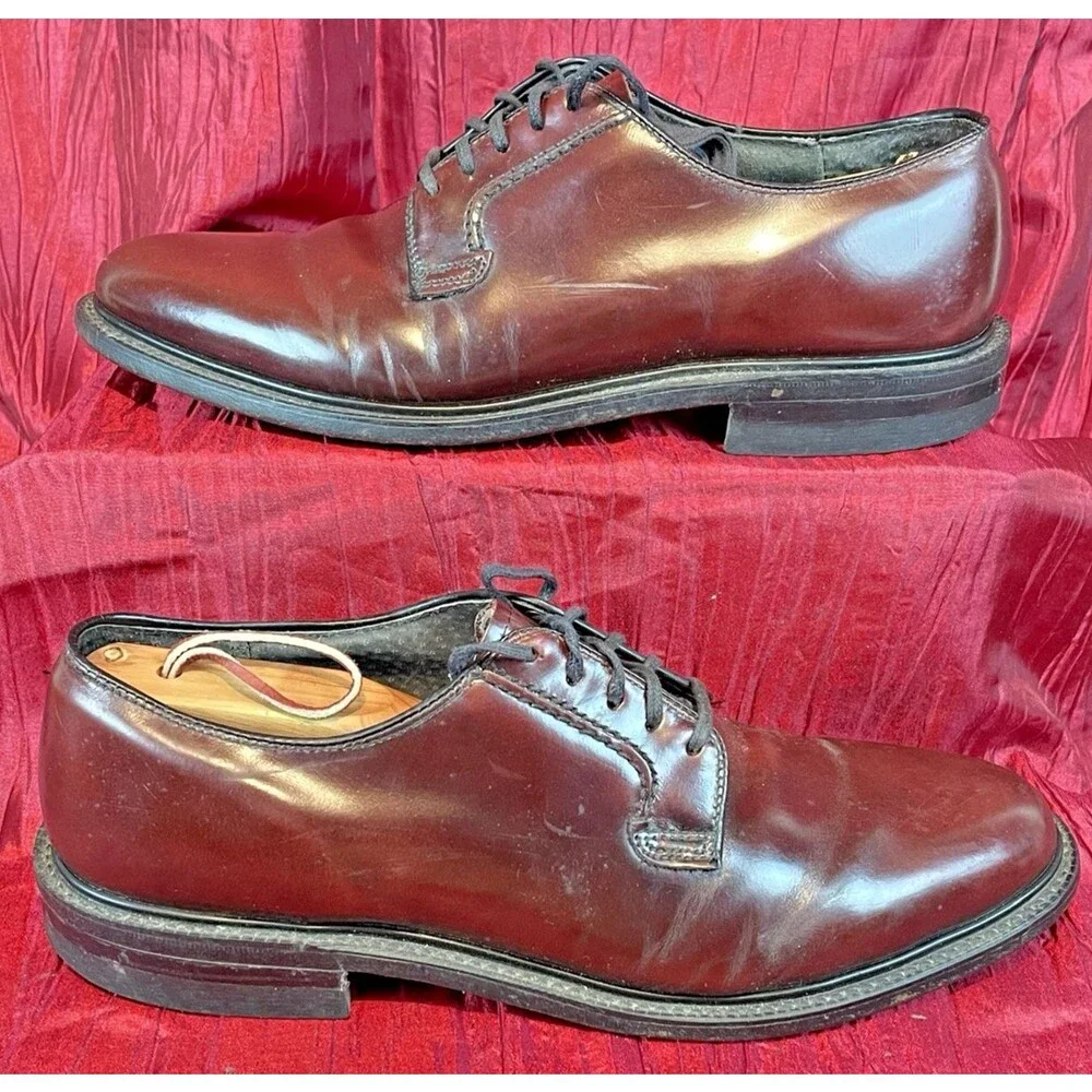 Mens Hanover Derbys Cordovan Leather Smooth Toe Oxfords Dress Shoes sz 9D